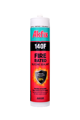 Akfix 140F Огнестойкий силиконовый герметик, 310 мл. Белый, шт
